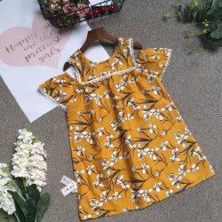 Váy thô tay trễ ren hoa size 9 -12 
